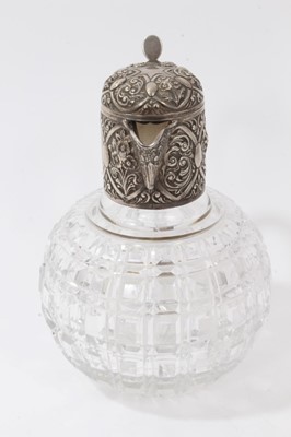 Lot 323 - Late Victorian Silver and cut glass claret jug