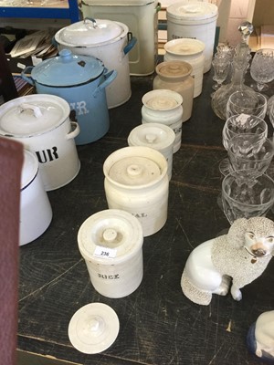 Lot 236 - Group of seven Vintage ceramic kitchen storage jars