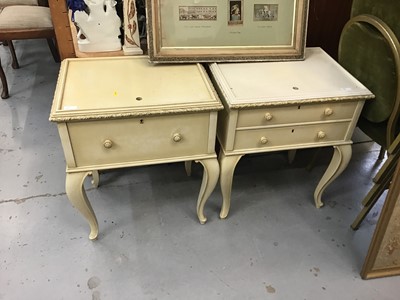 Lot 980 - Pair of cream painted bed side chests and together other similar (4)