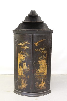 Lot 1263 - Georgian chinoiserie hanging corner cupboard