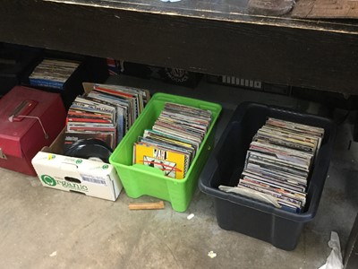 Lot 247 - Nine cases of 7" single records in vinyl cases together with three boxes of 7” singles