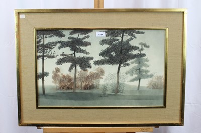 Lot 1184 - Francis Plummer (1930-2019) watercolour - "Border", signed and dated '71, in glazed gilt frame, 33cm x 56cm