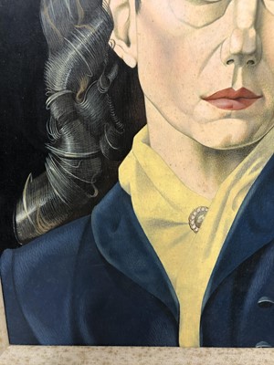 Lot 1181 - Francis Plummer (1930-2019) egg tempera on board - portrait of a lady in blue coat, apparently unsigned, framed, 42.5cm x 32cm