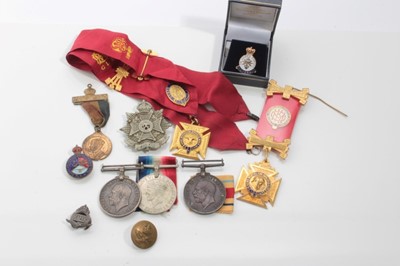 Lot 640 - First World War, War medal named to 229510 GNR. W. W. Rowlands. R.A. together with another named to 2112 PTE. J. Scott North'd Fus. Together with Second World War, War medal and  order of Buffalos...