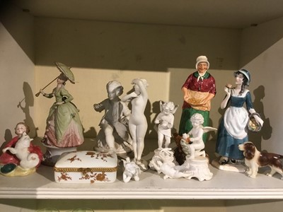 Lot 286 - Doulton figurines and Continental porcelain figures