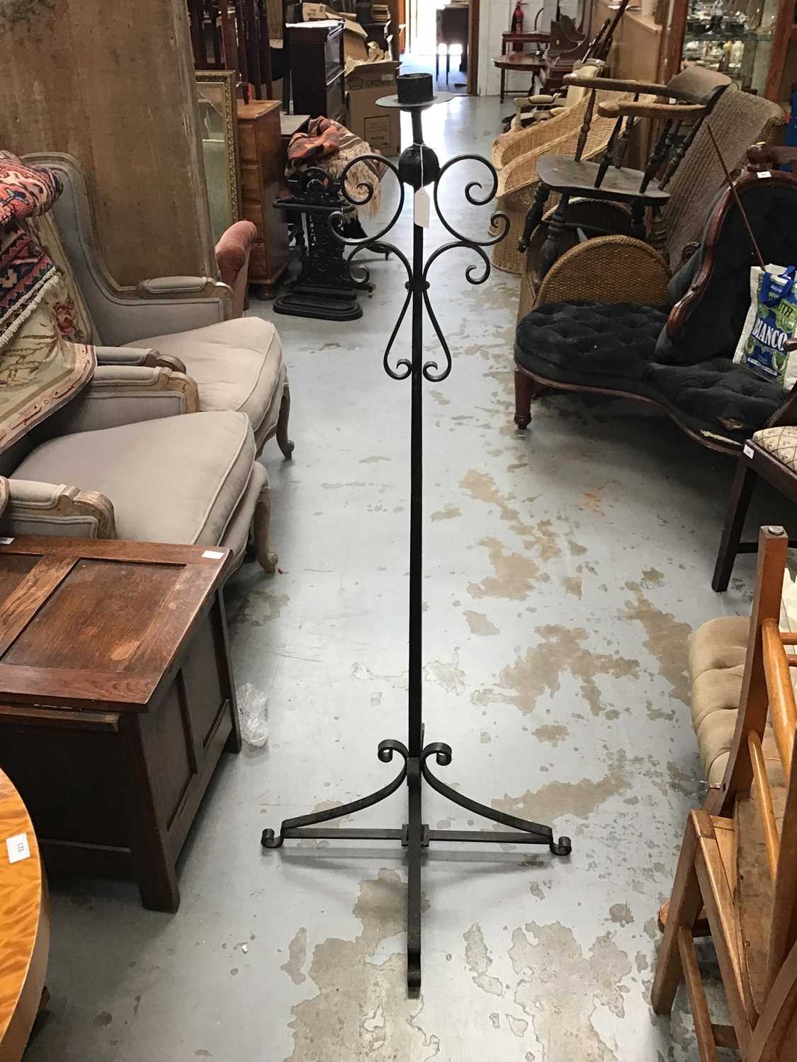 Lot 1015 - Wrought iron candle stand