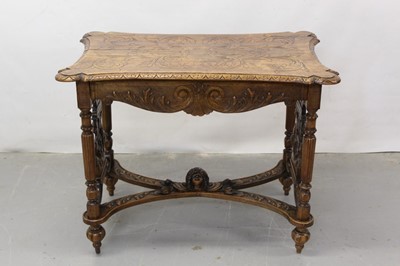 Lot 1368 - 19th century Continental carved hall table, probably Swiss