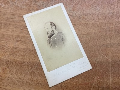 Lot 1052 - Carte De Visite Confederate Army General Stonewall Jackson, American Civil War.