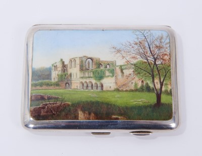 Lot 333 - Victorian silver and enamelled purse/aide memoir of rectangular form.