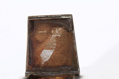 Lot 334 - Victorian silver stamp holder/damper in the form of a spirit flask by Sampson Mordan & Co. 9.5cm