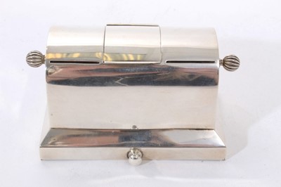 Lot 336 - Early Edwardian silver stamp holder of domed form by Asprey & Sons.
