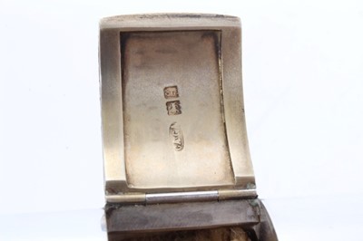 Lot 336 - Early Edwardian silver stamp holder of domed form by Asprey & Sons.