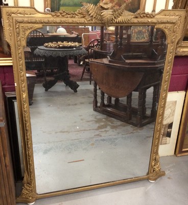 Lot 1346 - Mid Victorian gilt gesso overmantel mirror