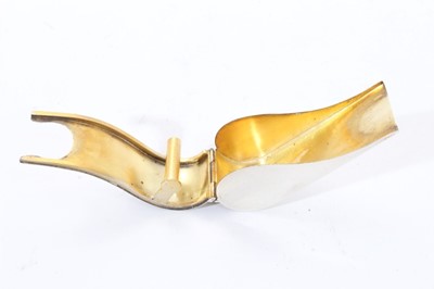 Lot 338 - Edwardian silver stamp reel holder in the form of a whistle.