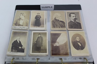 Lot 1056 - Cartes De Visit collection in album.  Includes Military, Clergy, Aristocracy, Henry M Stanley, Politicians.  Also family portraits and others.