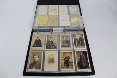 Lot 1057 - Cartes De Visit collection in album. Includes Military, Clergy, Aristocracy,  Signed Lola Montez Irish dancer and families.