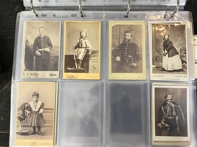 Lot 1057 - Cartes De Visit collection in album. Includes Military, Clergy, Aristocracy,  Signed Lola Montez Irish dancer and families.