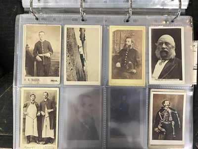 Lot 1057 - Cartes De Visit collection in album. Includes Military, Clergy, Aristocracy,  Signed Lola Montez Irish dancer and families.