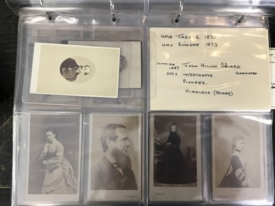 Lot 1057 - Cartes De Visit collection in album. Includes Military, Clergy, Aristocracy,  Signed Lola Montez Irish dancer and families.