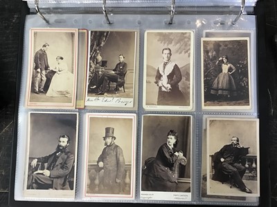 Lot 1057 - Cartes De Visit collection in album. Includes Military, Clergy, Aristocracy,  Signed Lola Montez Irish dancer and families.