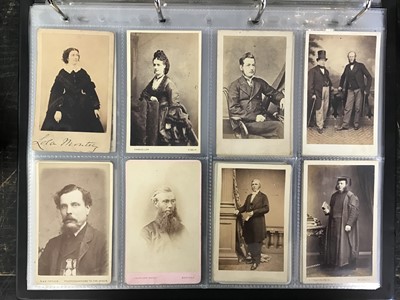 Lot 1057 - Cartes De Visit collection in album. Includes Military, Clergy, Aristocracy,  Signed Lola Montez Irish dancer and families.
