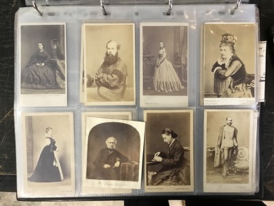 Lot 1057 - Cartes De Visit collection in album. Includes Military, Clergy, Aristocracy,  Signed Lola Montez Irish dancer and families.