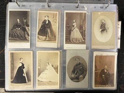 Lot 1057 - Cartes De Visit collection in album. Includes Military, Clergy, Aristocracy,  Signed Lola Montez Irish dancer and families.
