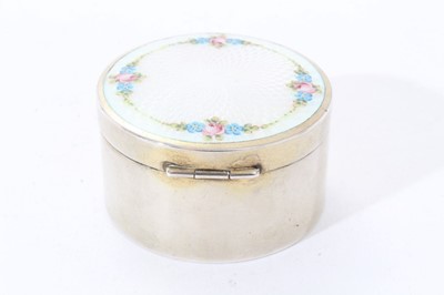 Lot 341 - Continental silver and enamel stamp reel holder of circular form