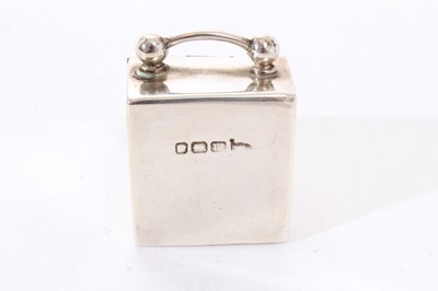Lot 344 - Edwardian silver stamp holder, in the form of a coal scuttle.