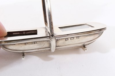 Lot 345 - George V silver stamp holder in the form of a trug.