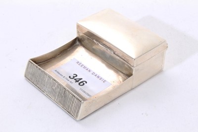 Lot 346 - Edwardian silver stamp holder/vesta of rectangular form, with a front tray.