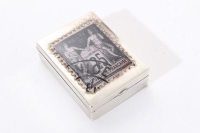 Lot 347 - Early 20th century Continental stamp box of rectangular form.