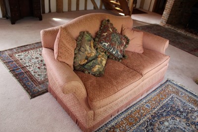 Lot 1329 - Traditional sofa upholstered in Gainsborough silk