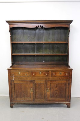 Lot 1364 - Late 18th century and later oak high dresser