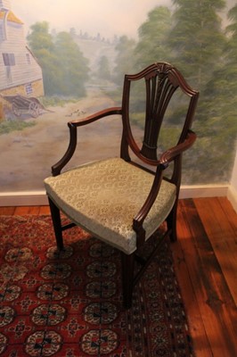 Lot 1335 - Hepplewhite style mahogany open armchair