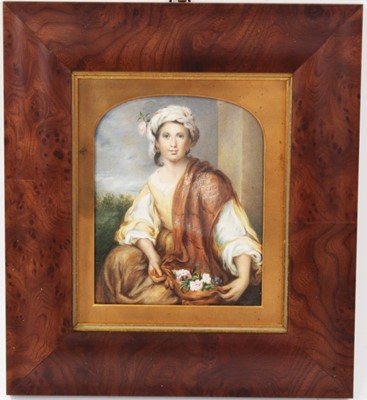 Lot 641 - 19th miniature watercolour portrait