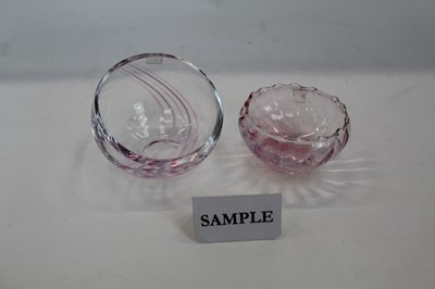 Lot 1002 - Two Caithness pink tinted bowls, and other glassware