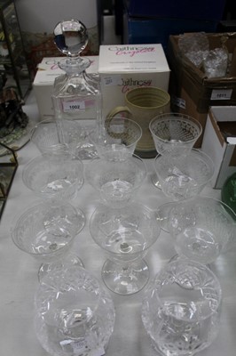 Lot 1002 - Two Caithness pink tinted bowls, and other glassware