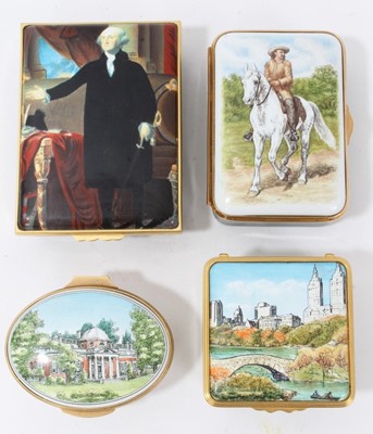 Lot 631 - Four enamel boxes by Halcyon Days and others