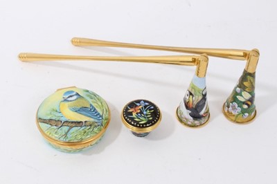 Lot 630 - Two Elliott Hall candle snuffers, together with two boxes