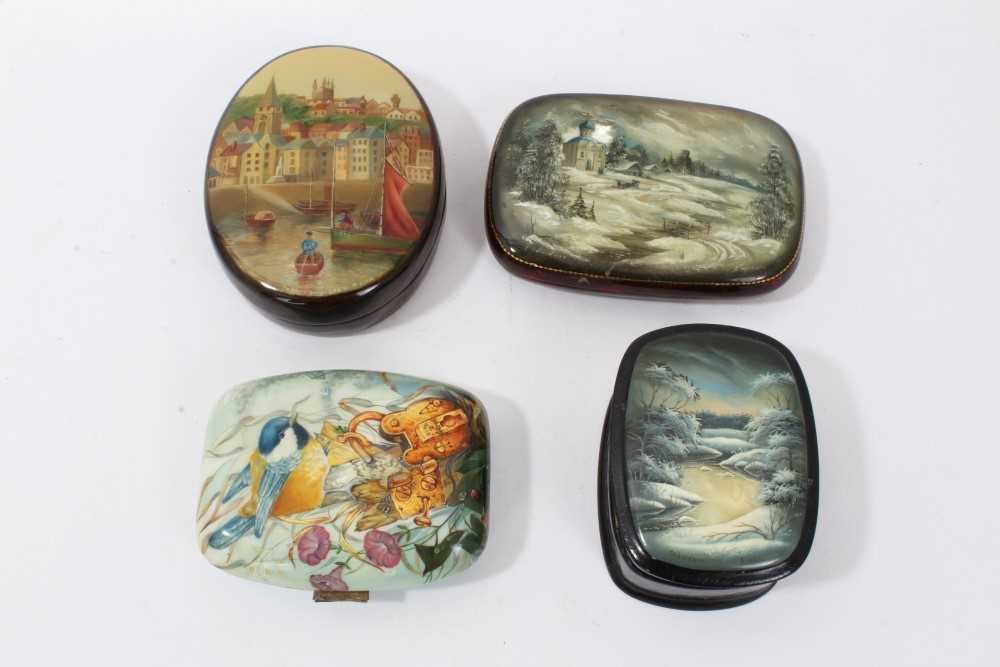 Lot 634 - Four Russian lacquer boxes