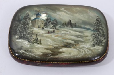 Lot 634 - Four Russian lacquer boxes