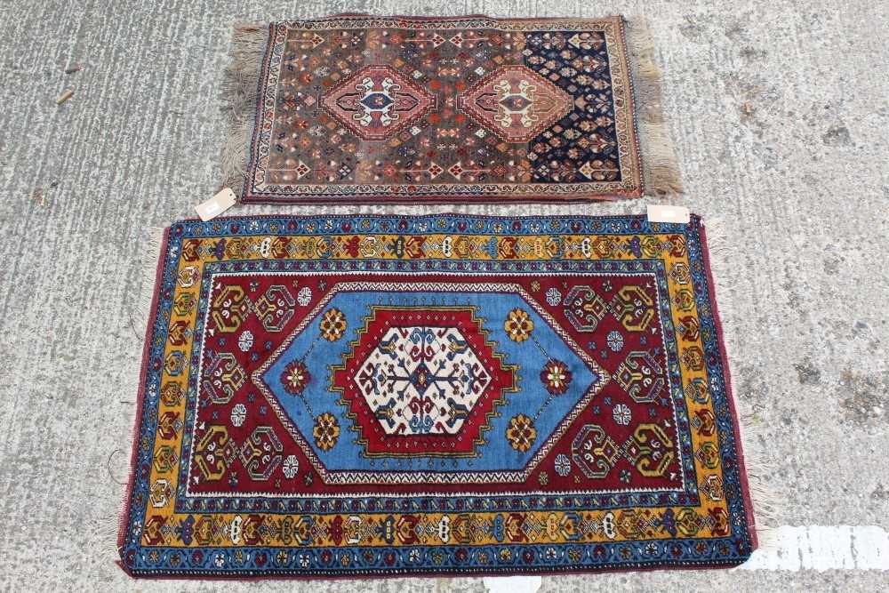 Lot 1399 - Two Persian rugs with medallion design 158cm x 100cm and 120cm x 74cm