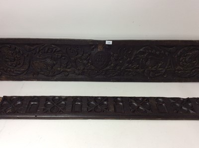 Lot 1380 - 17th century carved oak panel