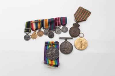 Lot 637 - First World War pair comprising War and Victory medals named to 3164 PTE. A. Smith. 18- Lond. R. Together with another War medal named to 16503 GNR. J. Rodgers. R.A., a French St Helena medal and a...