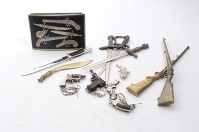 Lot 350 - Miniature German paper knives and other miniatures
