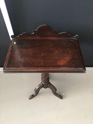 Lot 15 - Mahogany side table on turned column with...