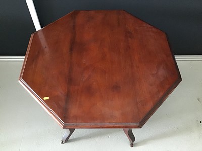 Lot 12 - Edwardian mahogany octagonal table with turned...