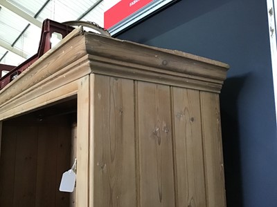 Lot 1 - Victorian pine double wardrobe with two...