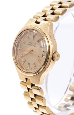 Lot 620 - Ladies 18ct gold Bulova Accutron wristwatch